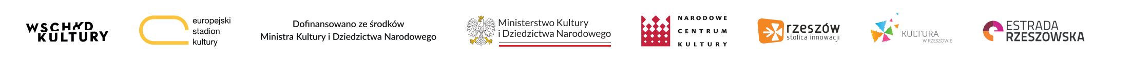 Dofinansowano ze środków Ministra Kultury i Dziedzictwa Narodowego · Narodowe Centrum Kultury · Rzeszów Stolica Innowacji · Kultura w Rzeszowie · Estrada Rzeszowska